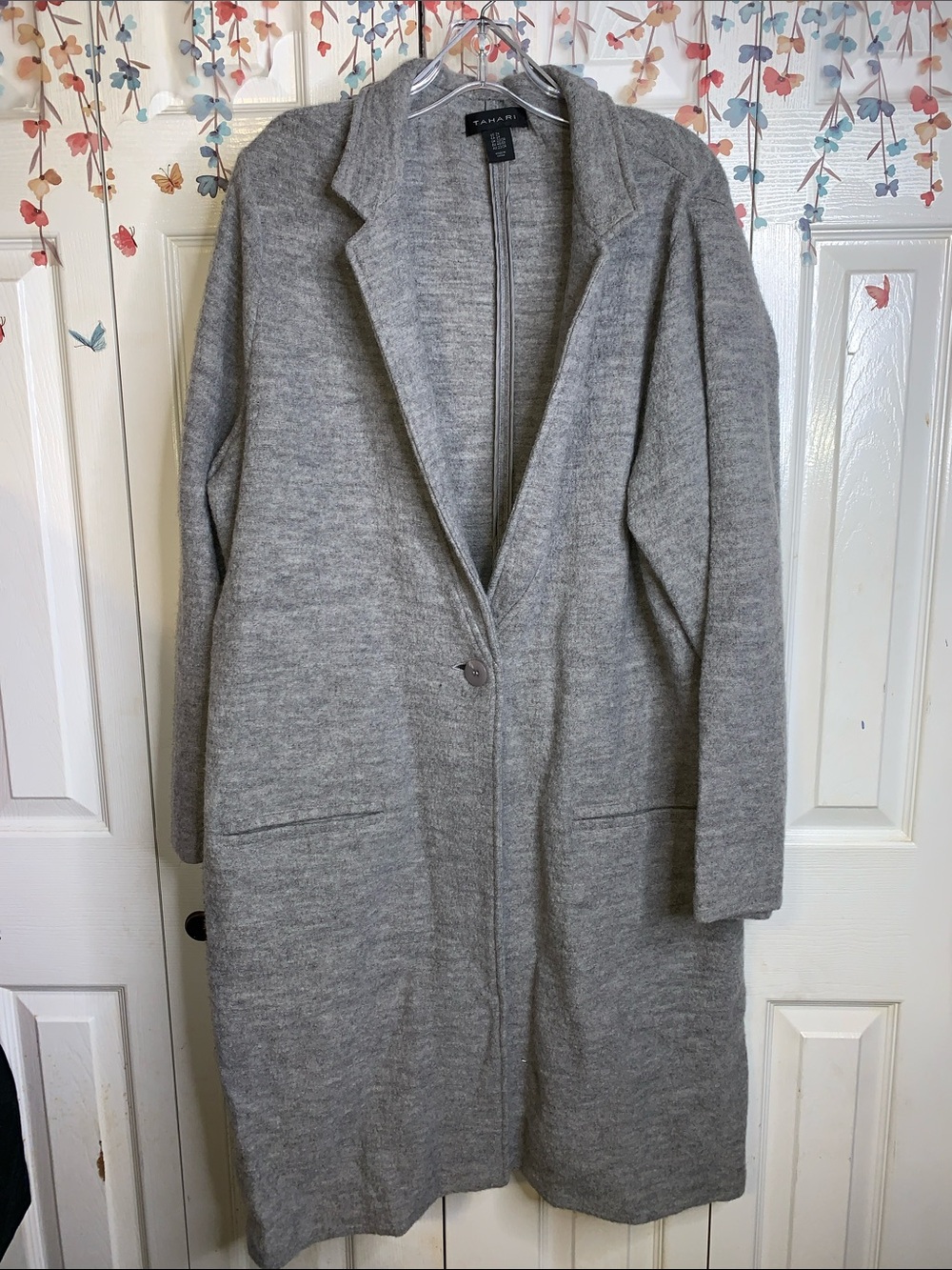 Zara Light Gray Knit Trench Coat